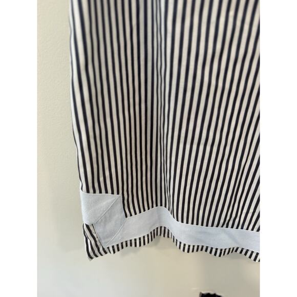 STS Woven Band Collar Split V-Neck Sleeveless Contrast Trim Tunic Shift Dress M - Picture 7 of 13